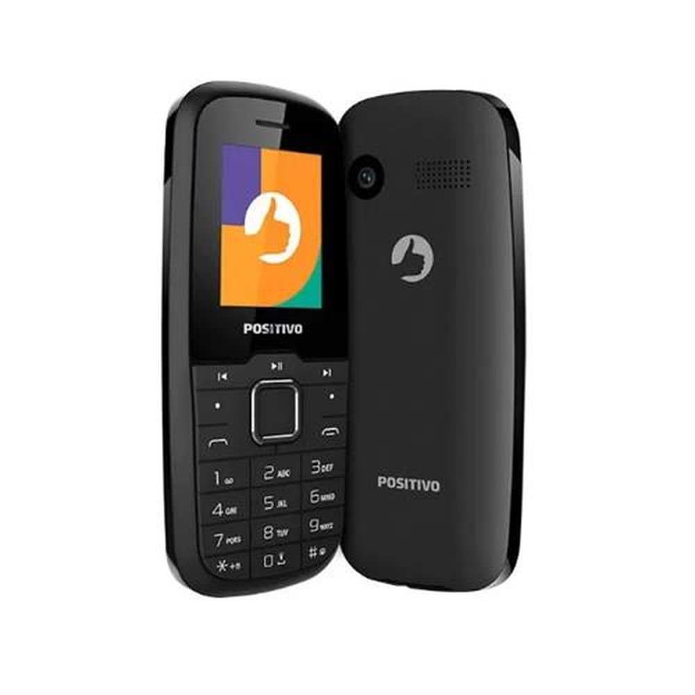 Celular Positivo P26 Tela 1,8" Dual Chip Câmera Bluetooth Rádio Preto