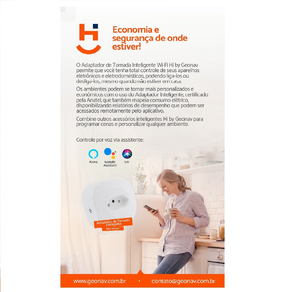 Adaptador de Tomada Inteligente Wi-Fi ¿ Geonav
