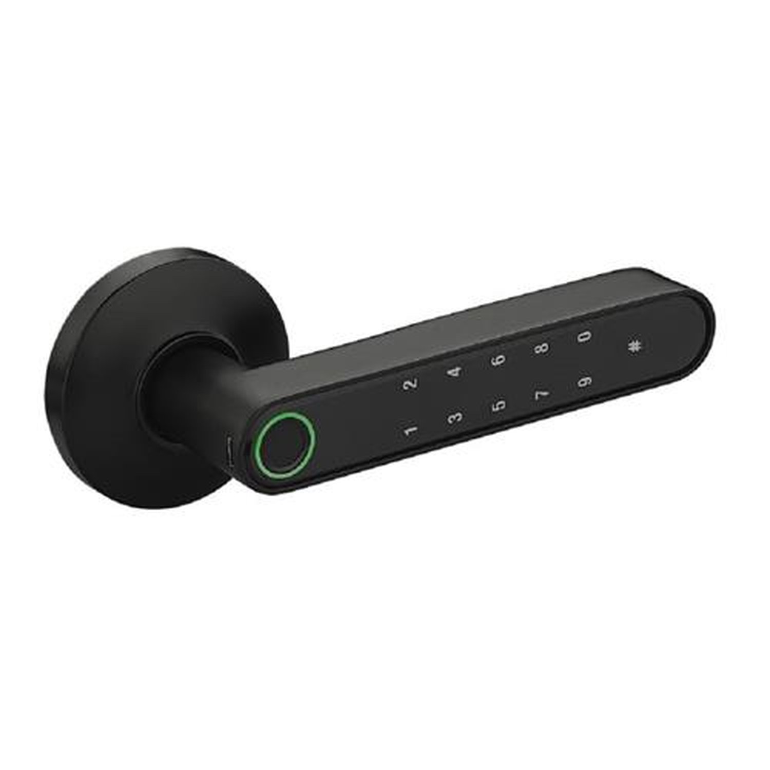 Fechadura com Biometria Bluetooth Preta Acetinada modelo FBE01BK ¿ Geonav