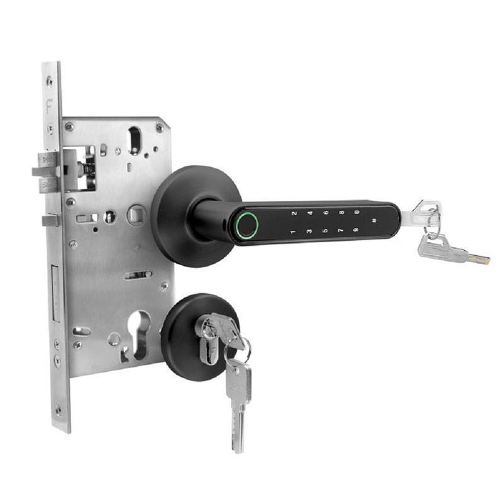 Fechadura com Biometria Bluetooth Preta Acetinada modelo FBE01BK ¿ Geonav