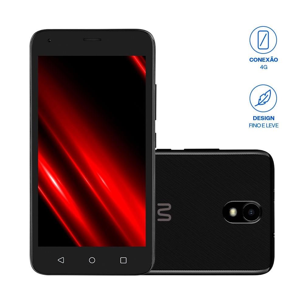 Smartphone Multilaser E Pro 4G 32GB Wi-Fi Tela 5.0´´ 1GB + 32GB Camera 5MP + 5MP Android 11 Quad Core - Preto - P9150