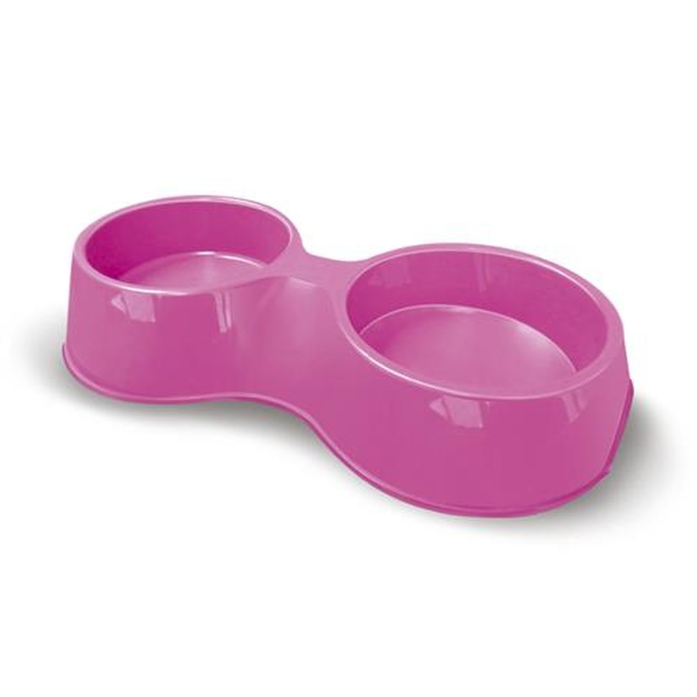 Comedouro Plastico Pop Duplo Furacao Pet N1 - 500 Ml (rosa)