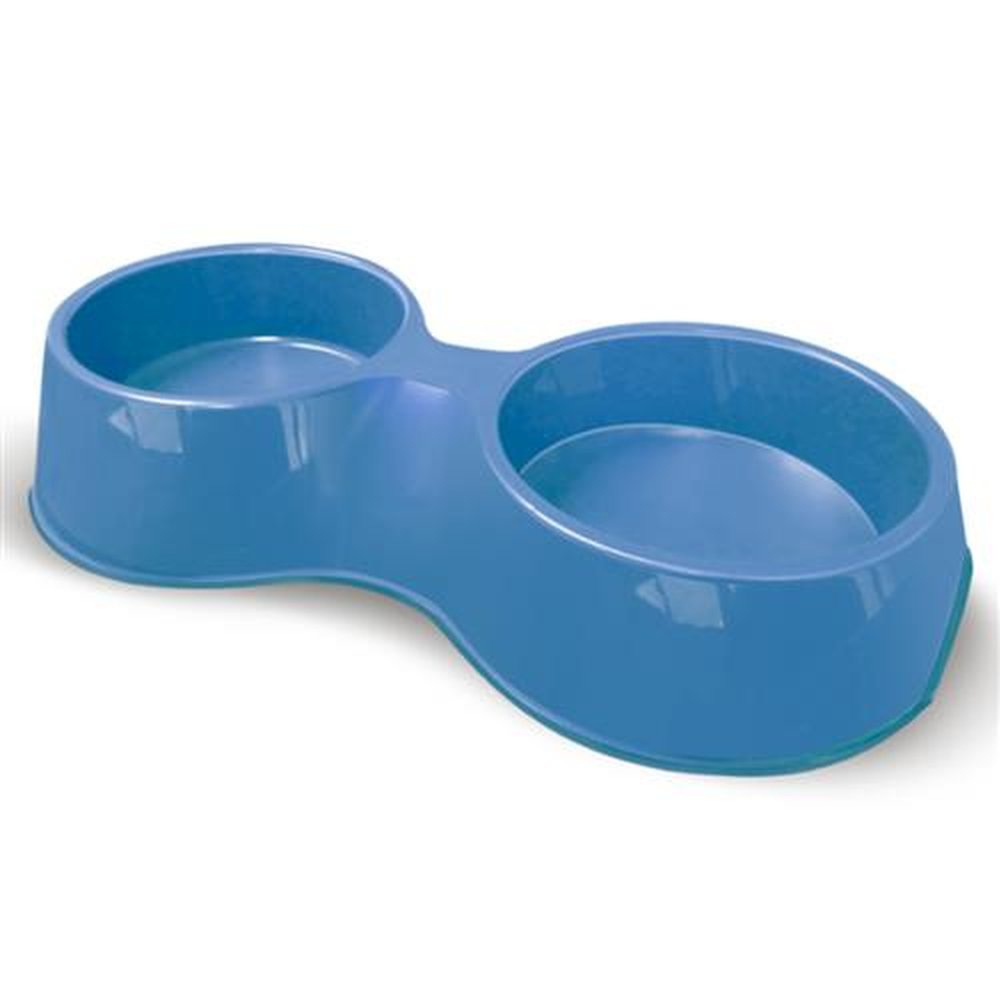 Comedouro Plastico Pop Duplo Furacao Pet N3 - 2.000 Ml (azul)