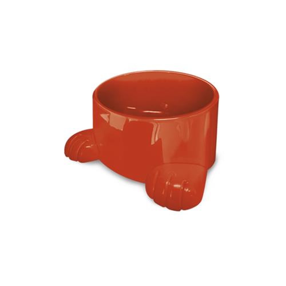 Comedouro Plastico Com Patas Furacao Pet N3 Vermelho 1400 Ml