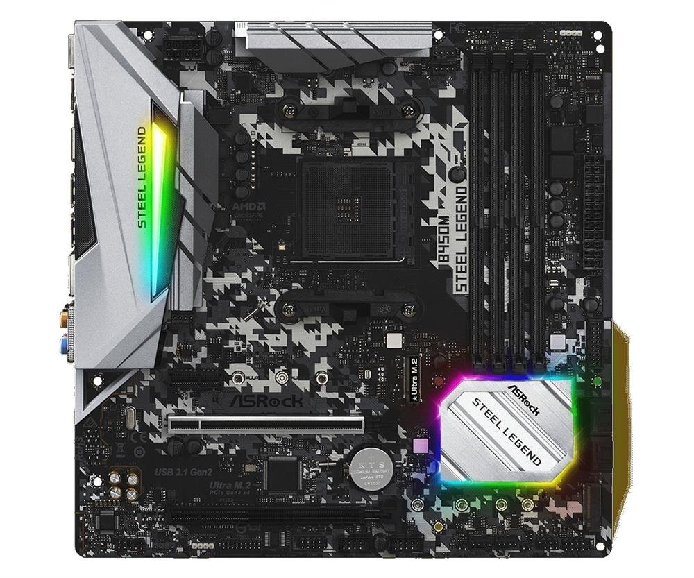 Placa Mãe ASRock B450M Steel Legend AMD AM4 mATX DDR4
