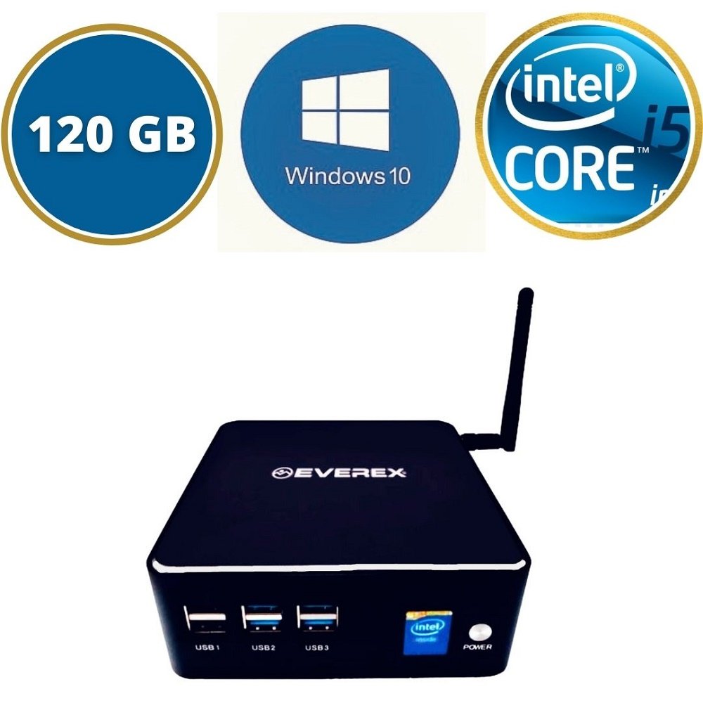 Mini PC NUC Intel Core i5-4200U, 8GB , 120 SSD e Windows 10 - Everex