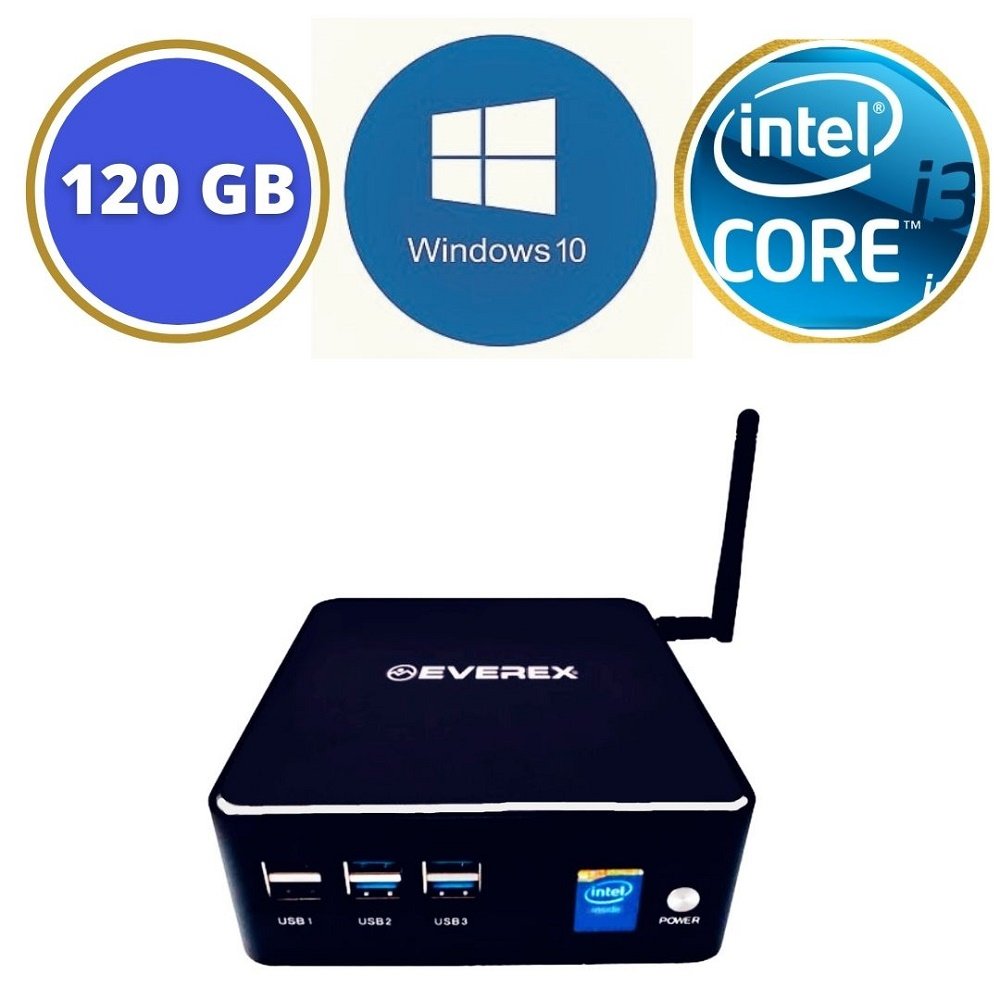 Mini PC NUC Intel Core i3-4010U, 4GB , 120 SSD e Windows 10 - Everex
