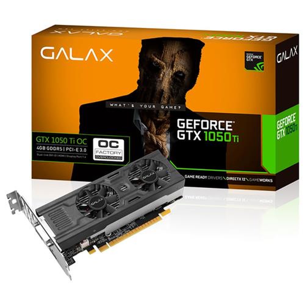 Placa de Vídeo Galax GeForce GTX1050TI GDDR5 4GB 128-Bit -50IQH8DSQ3DD