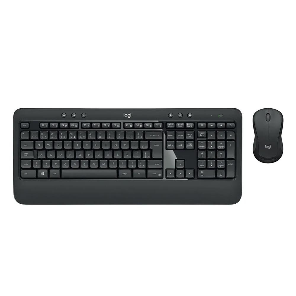 Kit Teclado e Mouse Logitech MK540 Advanced Sem Fio Multimídia Tecnologia Unifying Cinza ABNT2 - 920-008674