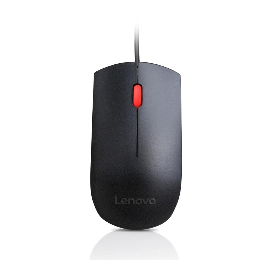 Mouse Lenovo Essential Usb, 1600 Dpi, Ergonômico, Preto