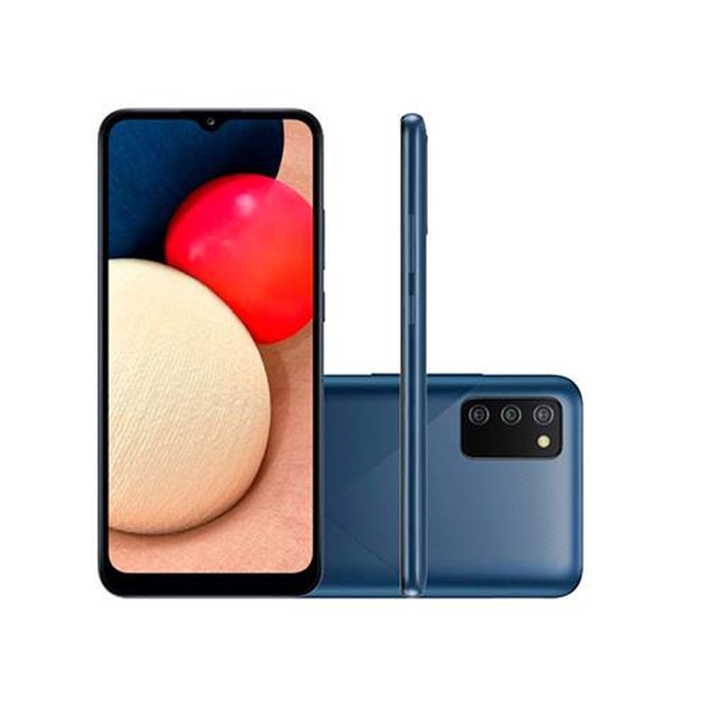Smartphone Samsung Galaxy A02s 32GB 3GB RAM Tela de 6,5" Câmera Tripla Traseira 13MP + 2MP + 2MP Frontal de 5MP Bateria de 5000mAh