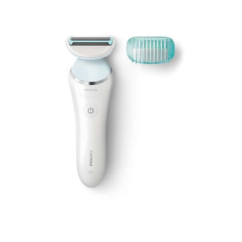 Raspador Elétrico de Pelos Philips Satin Shave Advanced 1 Velocidade 1 Acessório Seco ou Molhado Branco/Azul - BRL130/00