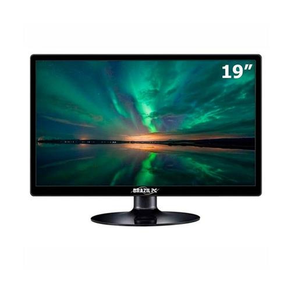 Monitor Led 19 Widescreen Preto (HDMI/VGA) Brazil PC