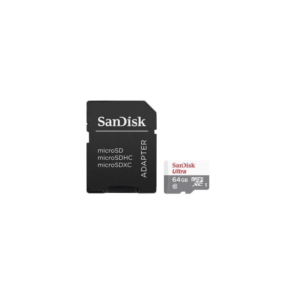 Cartão MicroSD SanDisk Ultra MicroSDHC UHS-I, 64GB, 100MB/s, com adaptador - SDSQUNR-064G-GN3MA