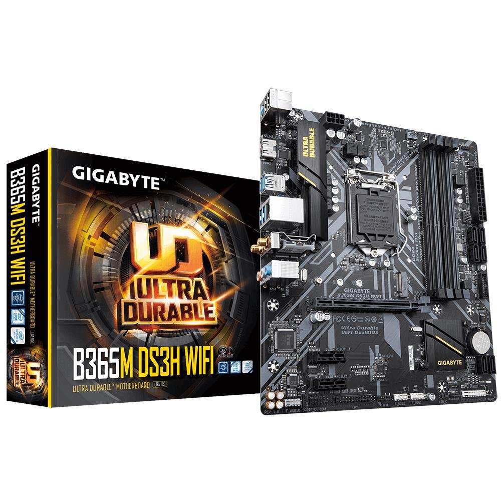 Placa Mãe Intel Gigabyte B365m Ds3h Wifi Ddr4 Lga 1151 8° e 9° Geração