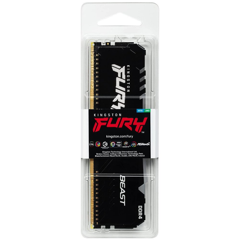Memoria Kingston Fury Beast Rgb 8gb Ddr4 2666mhz 1.2v Black Desktop - Kf426c16bba/8