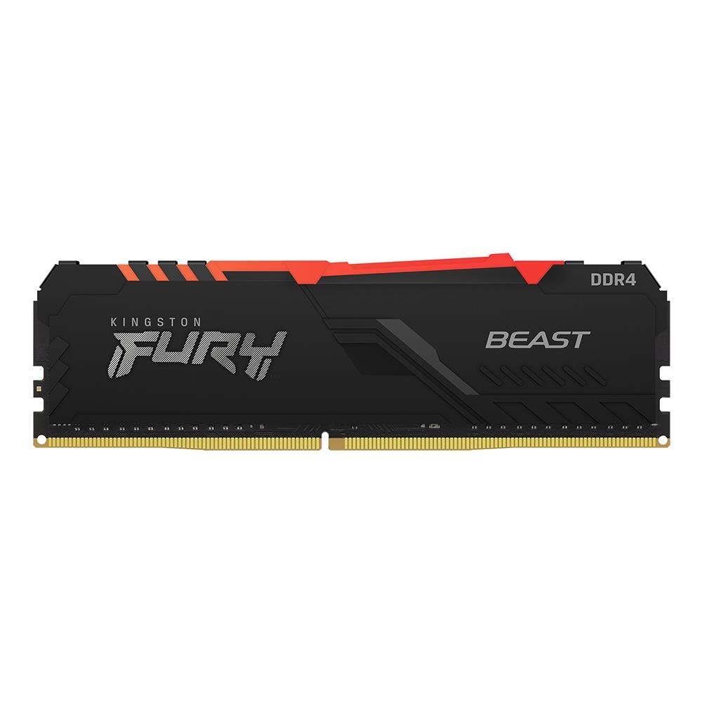 Memoria Kingston Fury Beast Rgb 16gb Ddr4 3200mhz 1.35v Black Desktop - Kf432c16bba/16