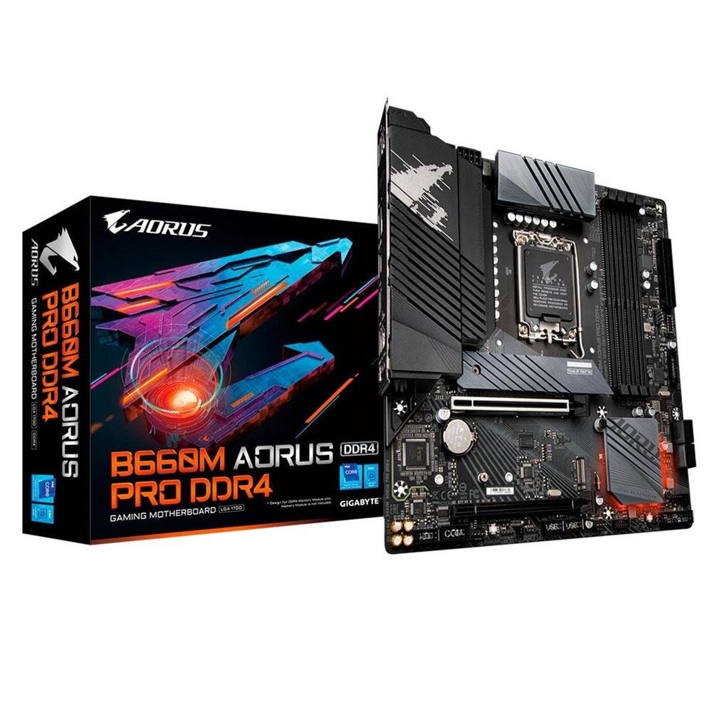 Placa Mãe Gigabyte B660m Aorus Pro Ddr4 Lga 1700 Matx M2 Rgb