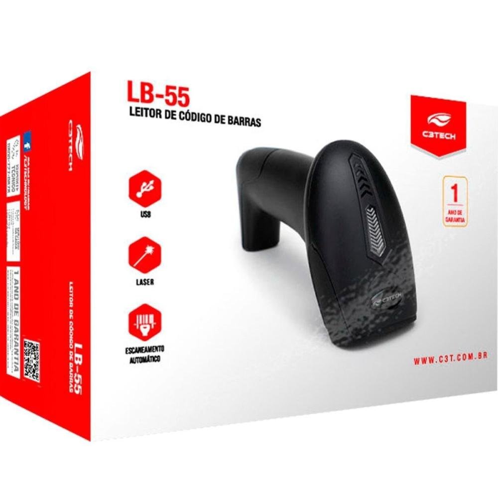 Leitor de Código de Barras Lb55bk Usb C3Tech