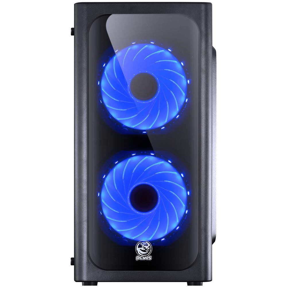 Gabinete Gamer Pcyes Venus Lateral Acrilico C/fan Led Azul Preto - Venptaz2fca