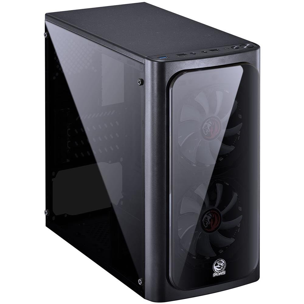 Gabinete Gamer Pcyes Venus Lateral Acrilico C/fan Led Azul Preto - Venptaz2fca