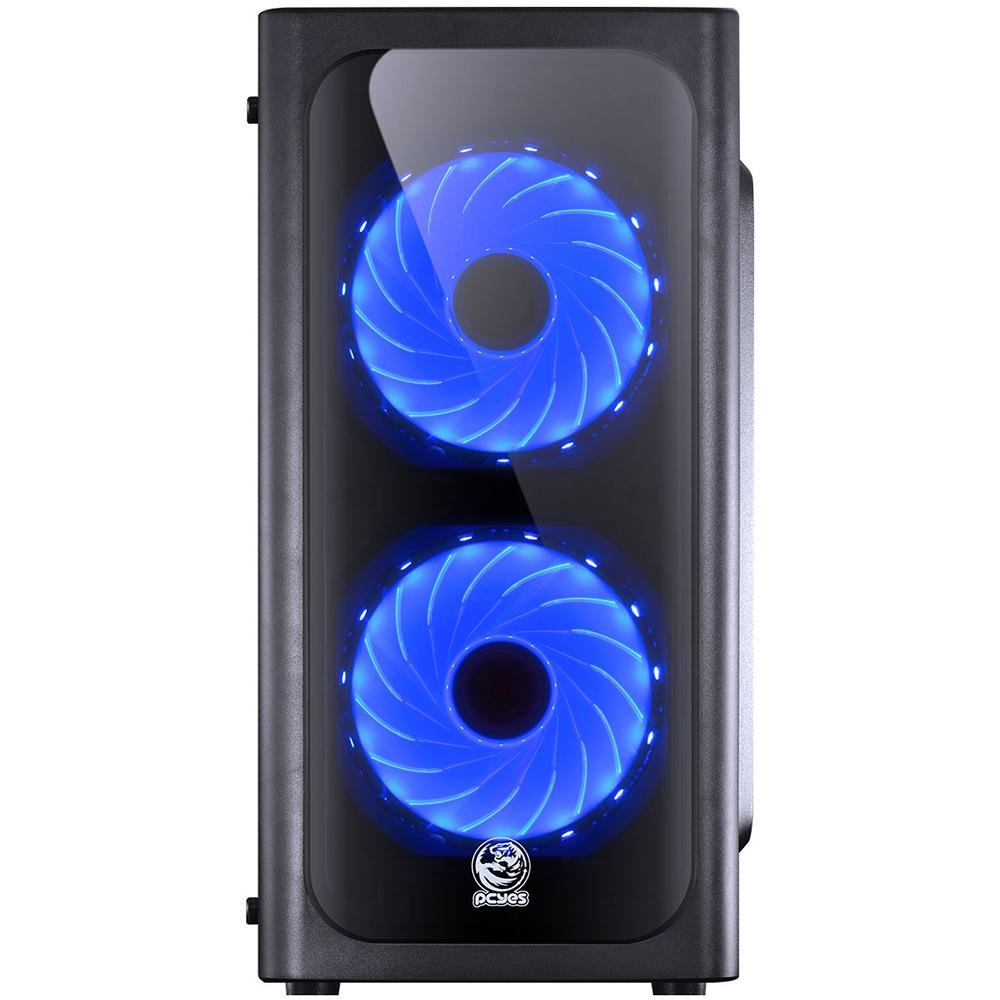 Gabinete Gamer Pcyes Venus Lateral Acrilico C/fan Led Azul Preto - Venptaz2fca