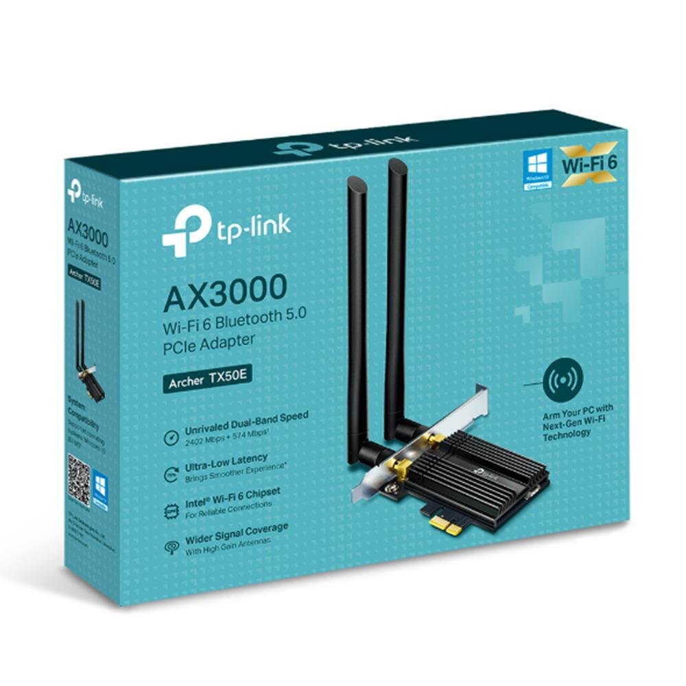 Adaptador Tp-Link Archer Tx50e Ax3000 Wi-Fi 6 Bt 5.0 Pcie