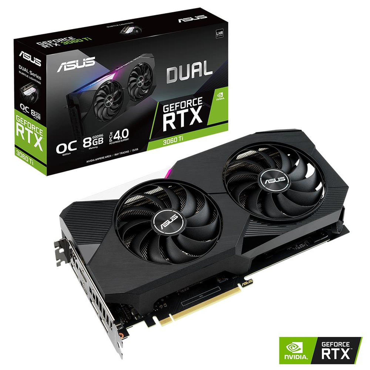 Placa De Video Asus Geforce Rtx 3060ti Dual Oc V2 8gb Gddr6 256-bit Dual-rtx3060ti-o8g-v2