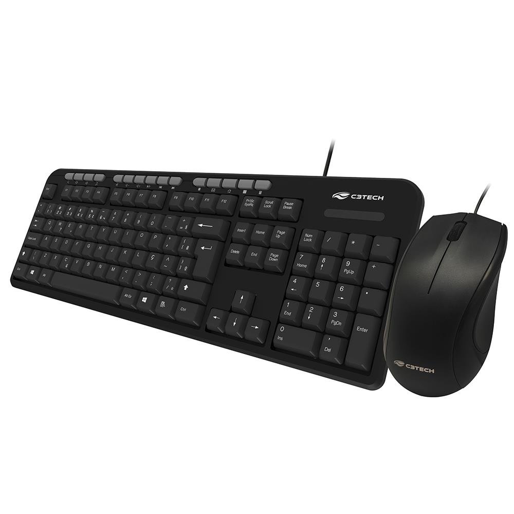 Kit Mouse E Teclado C3tech Kt-100bk Usb Preto