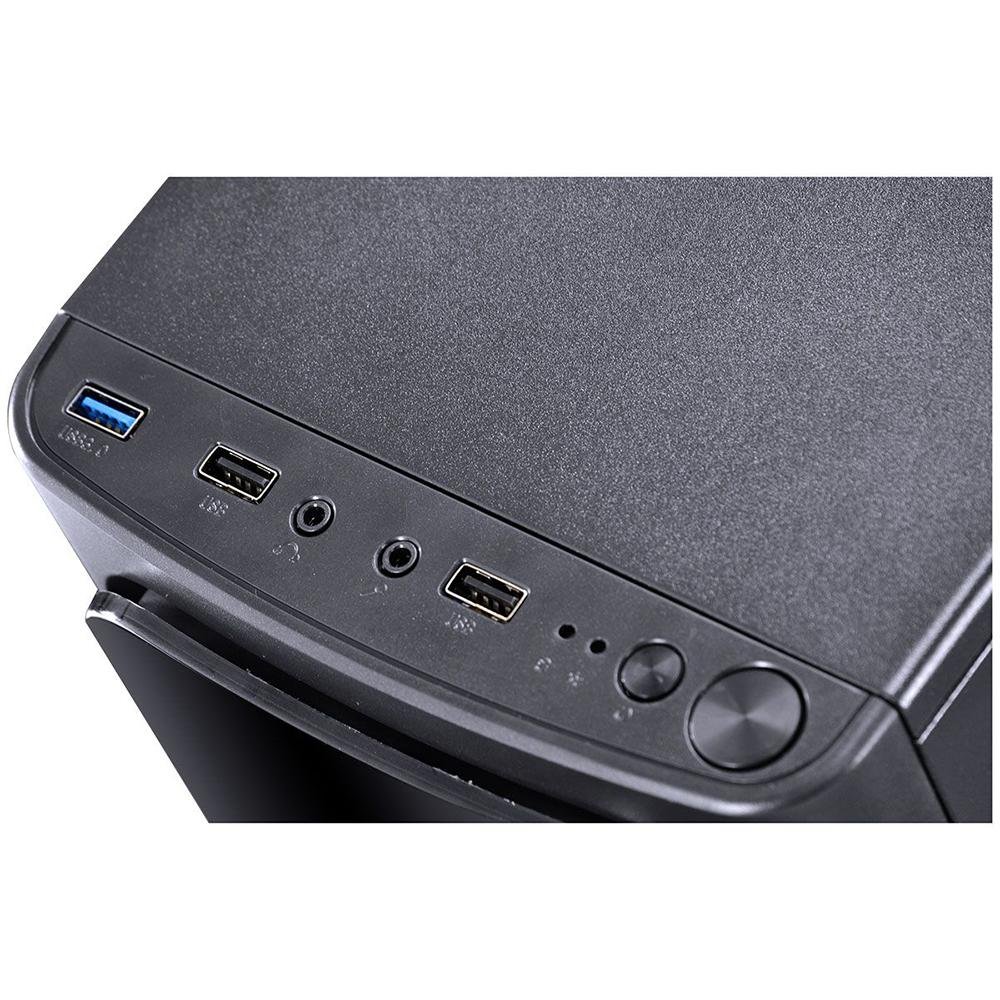 Gabinete Gamer Pcyes Venus Lateral Acrilico Com fan Sem fonte Led Vermelho Preto