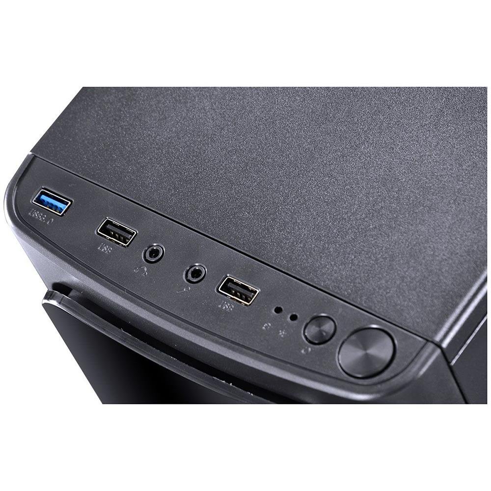 Gabinete Gamer Pcyes Venus Lateral Acrilico Com fan Sem fonte Led Vermelho Preto