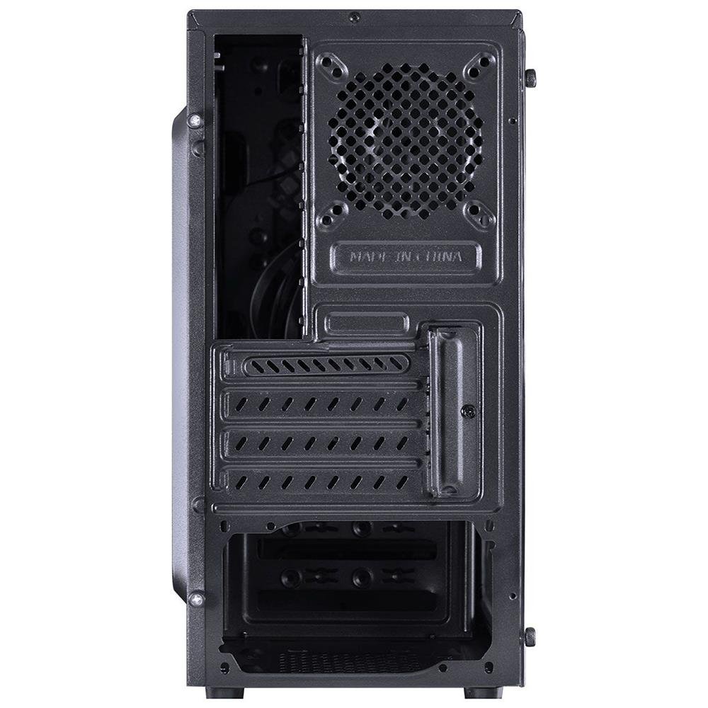 Gabinete Gamer Pcyes Venus Lateral Acrilico Com fan Sem fonte Led Vermelho Preto