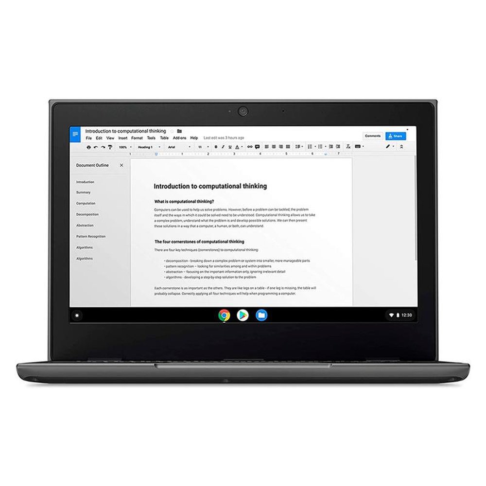 Chromebook Lenovo 100e 2ª Geração Intel Celeron N4020 4GB 32GB 11,6 HD Chrome OS, Preto