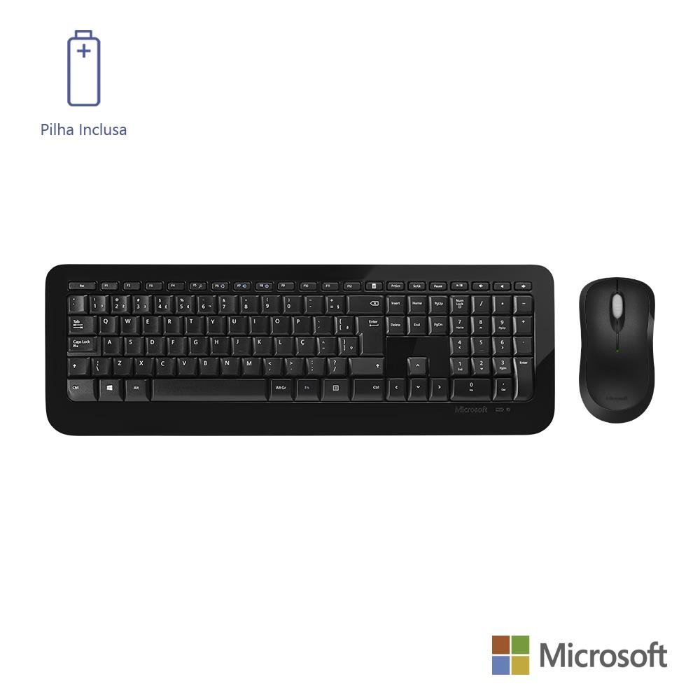 Teclado E Mouse Sem Fio Desktop 850 Usb Preto Microsoft - PY900021
