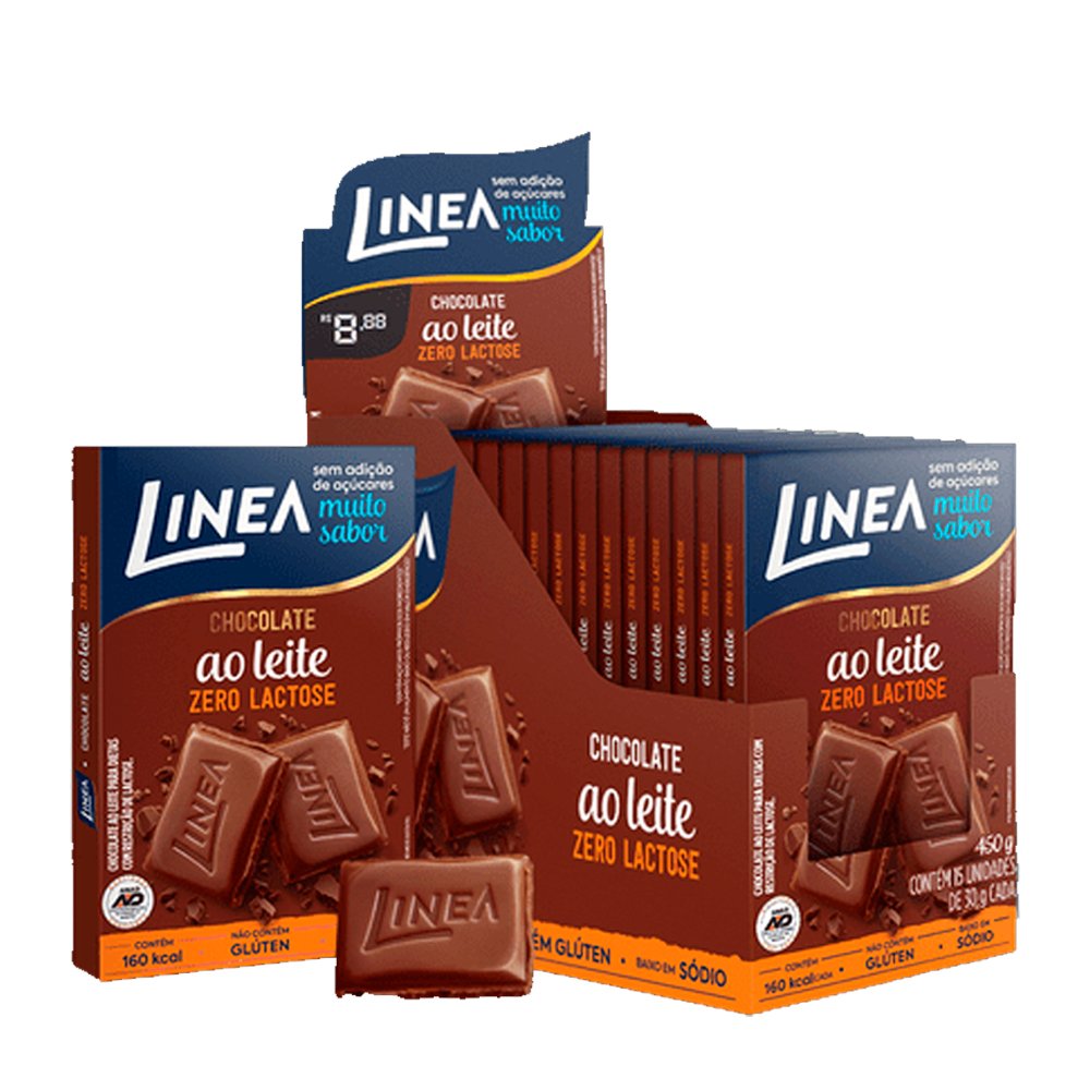 Chocolate Linea Leite Zero Lactose 30g Com 15 Unidades