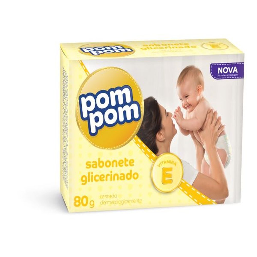 Sabonete Infantil Pom Pom Glicerinado Amarelo 70G - Embalagem 12X70g