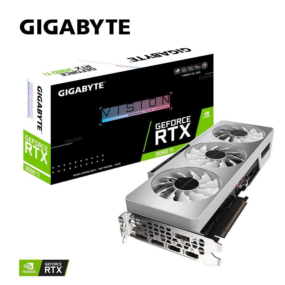 Placa De Video Gigabyte Geforce Rtx 3080 Ti Vision Oc 12gb Gddr6x 384-bit Gv-n308tvision Oc-12gd G10