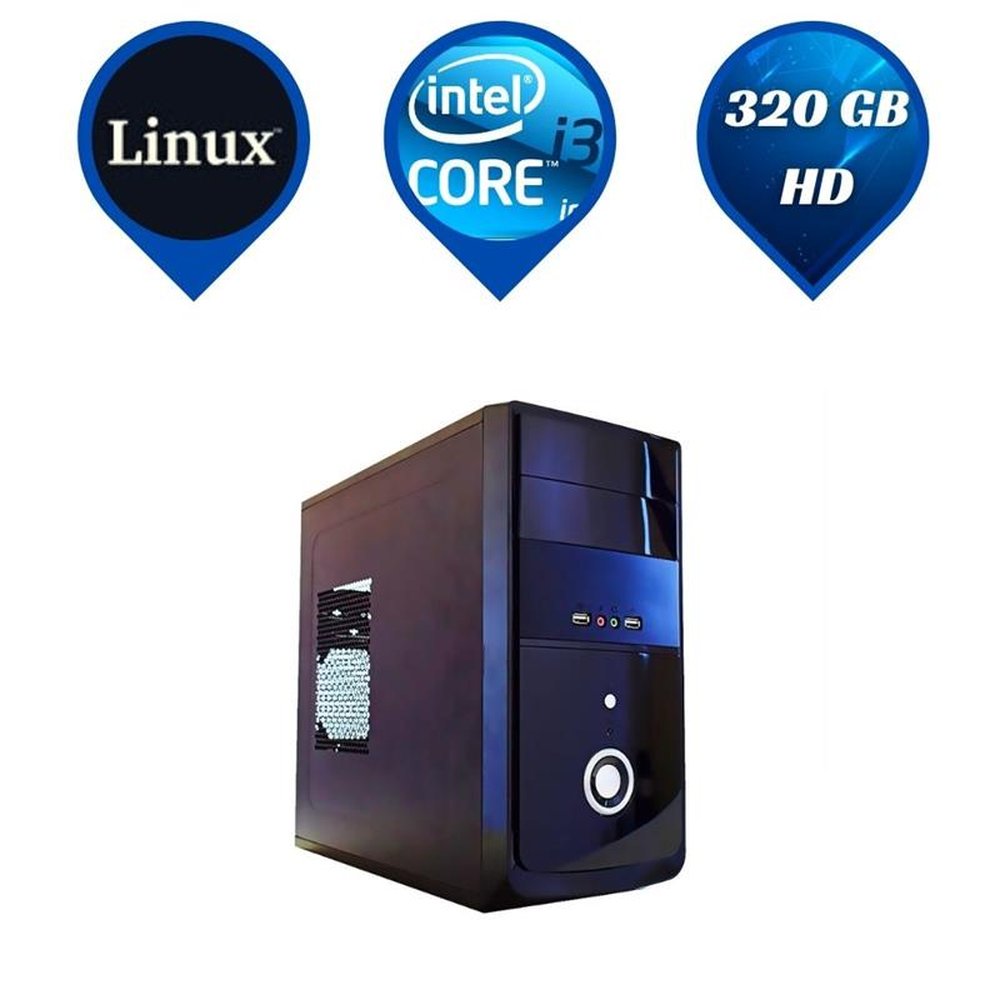 Computador Intel Core i3-4130, 4GB , 320GB HD e Linux - Everex