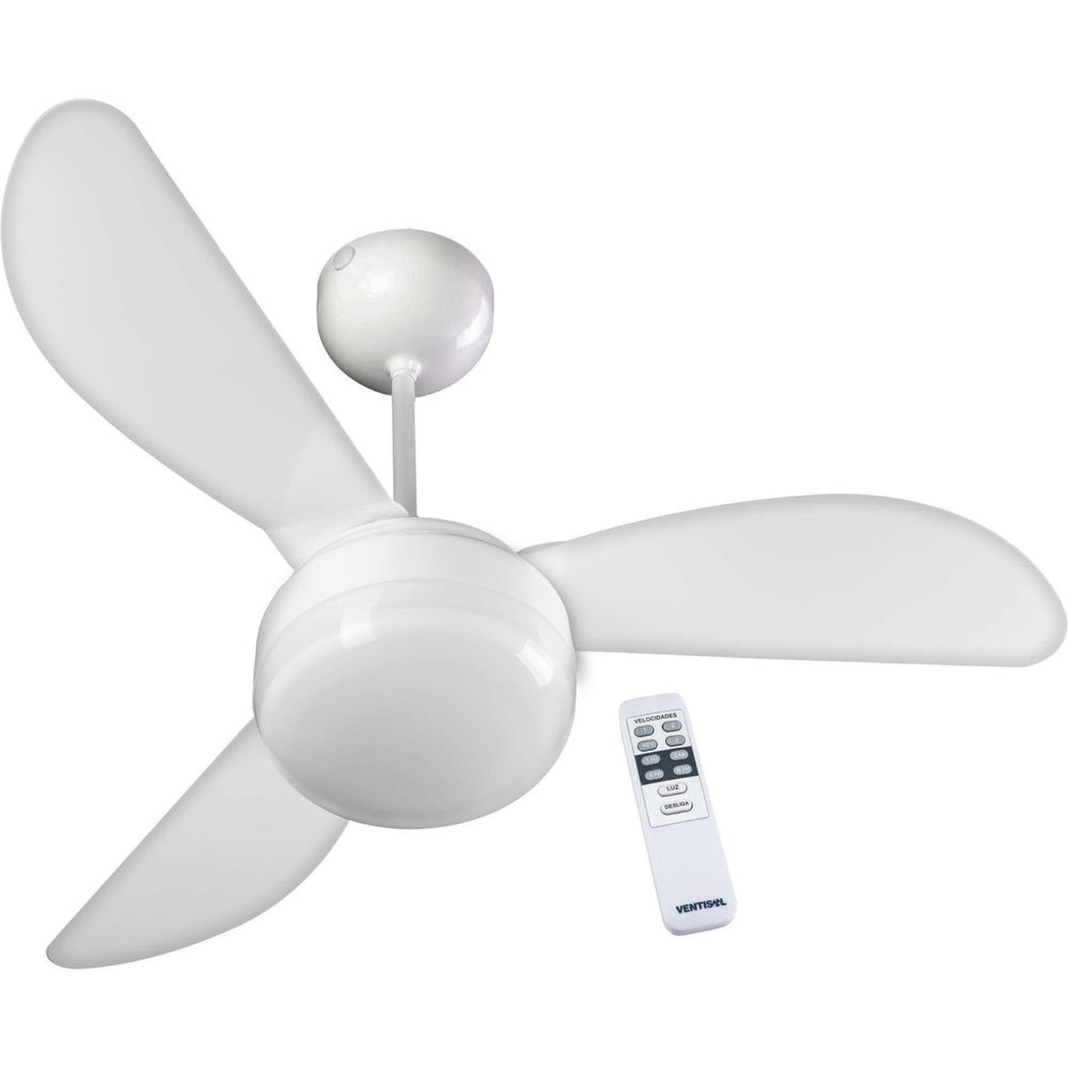 Ventilador de Teto 3 Pás 127v com Controle Fênix Branco Ventisol