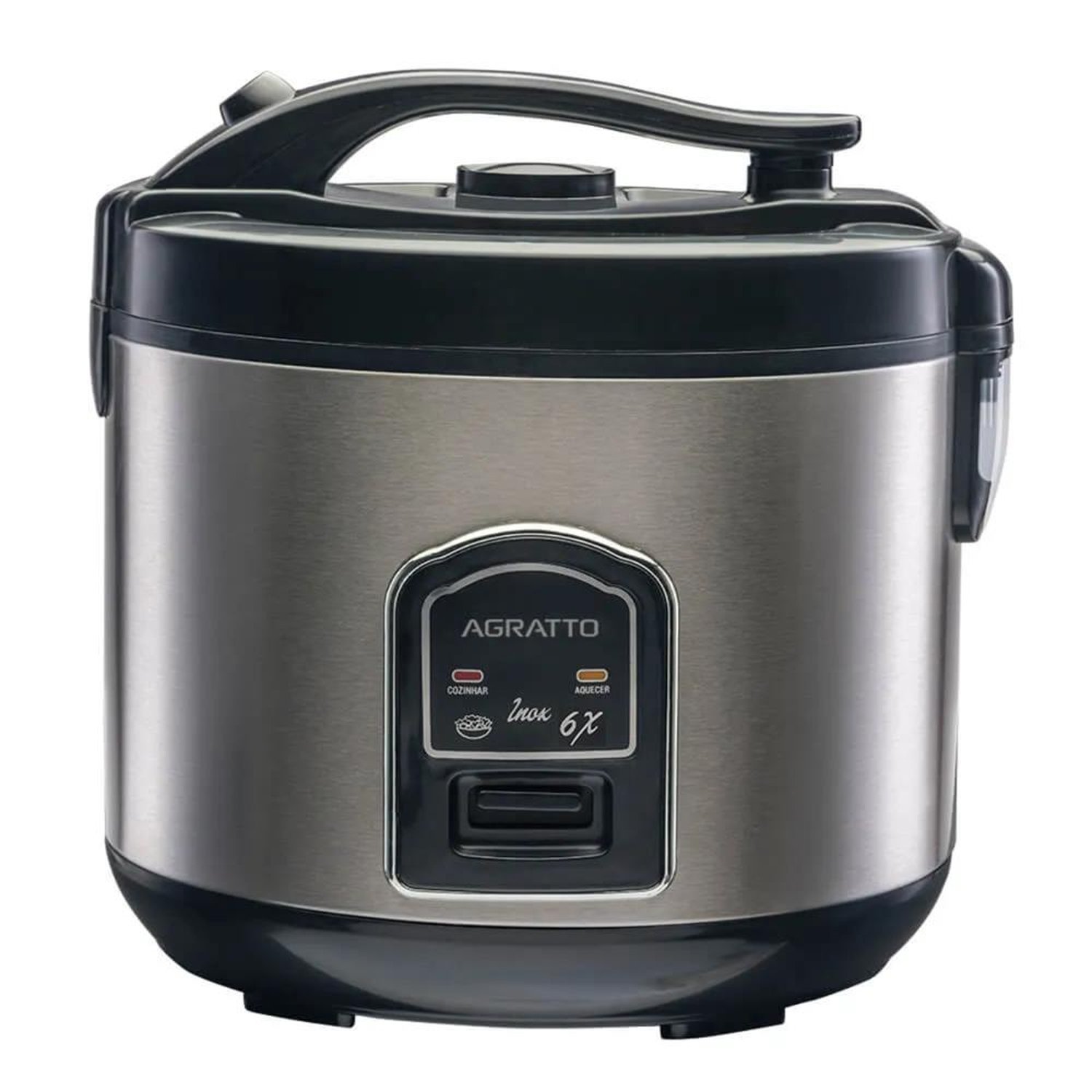 Panela Eletrica Arroz Com Visor De Vidro 6 Xicaras 127V Inox Agratto