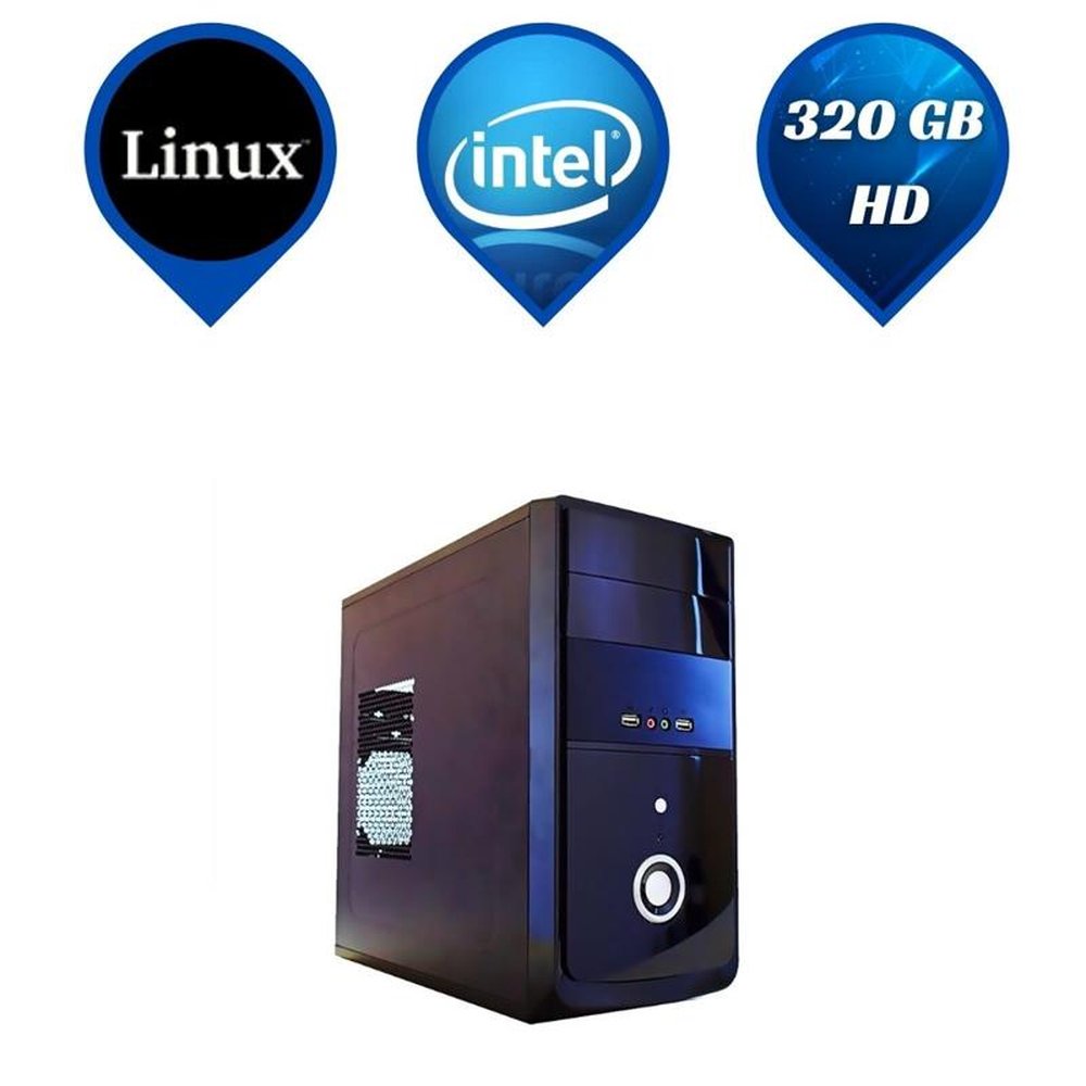 Computador Intel Dual Core, 8GB , 320GB HD e Linux - Everex