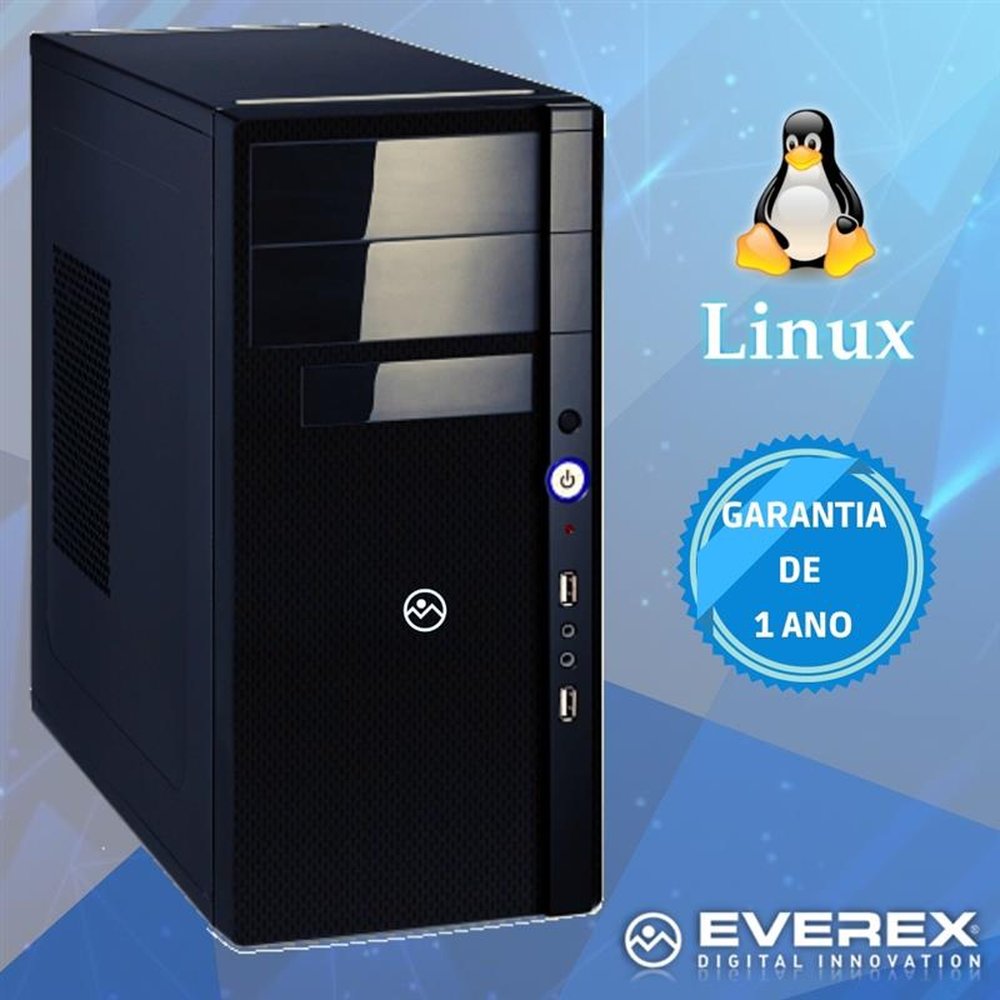 Computador Intel Dual Core, 4GB , 1TB HD e Linux - Everex