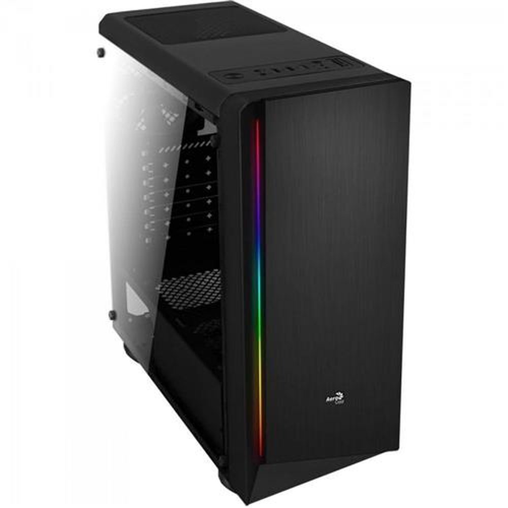 Gabinete Gamer Mid Tower Rgb Rift Preto Acrílico Aerocool