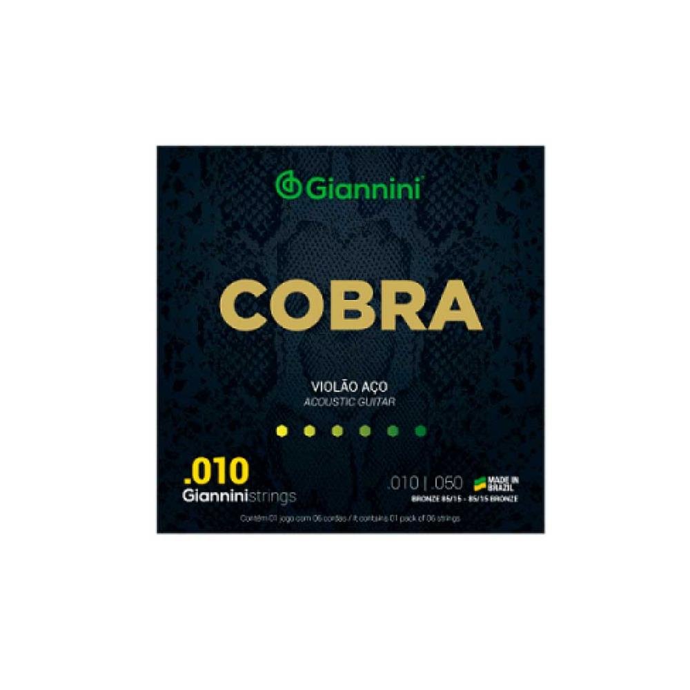Encordoamento para Violão Aço .010 Geefle Série Cobra Giannini
