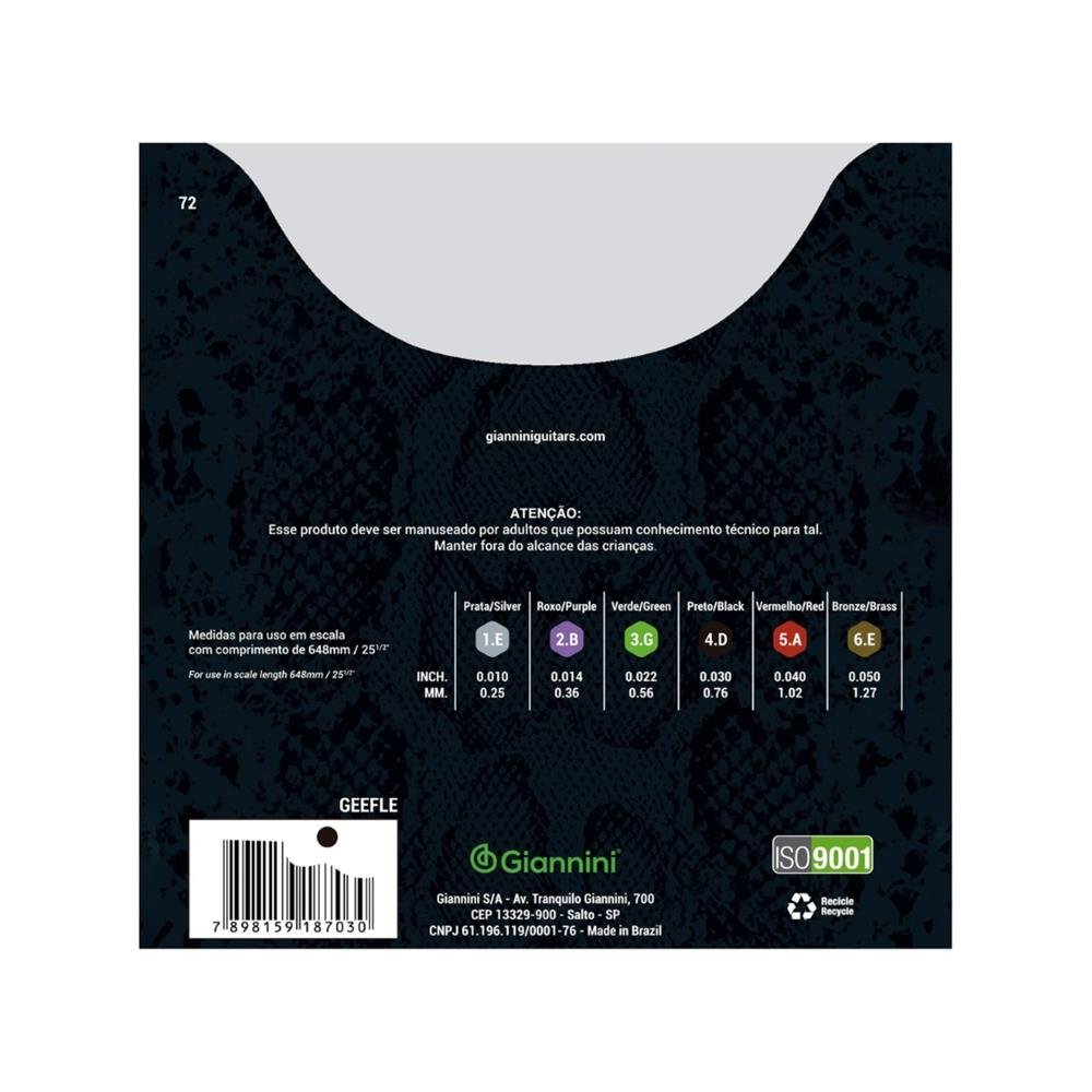 Encordoamento Giannini P/Violão Bronze 85/15 0.010" Geefle