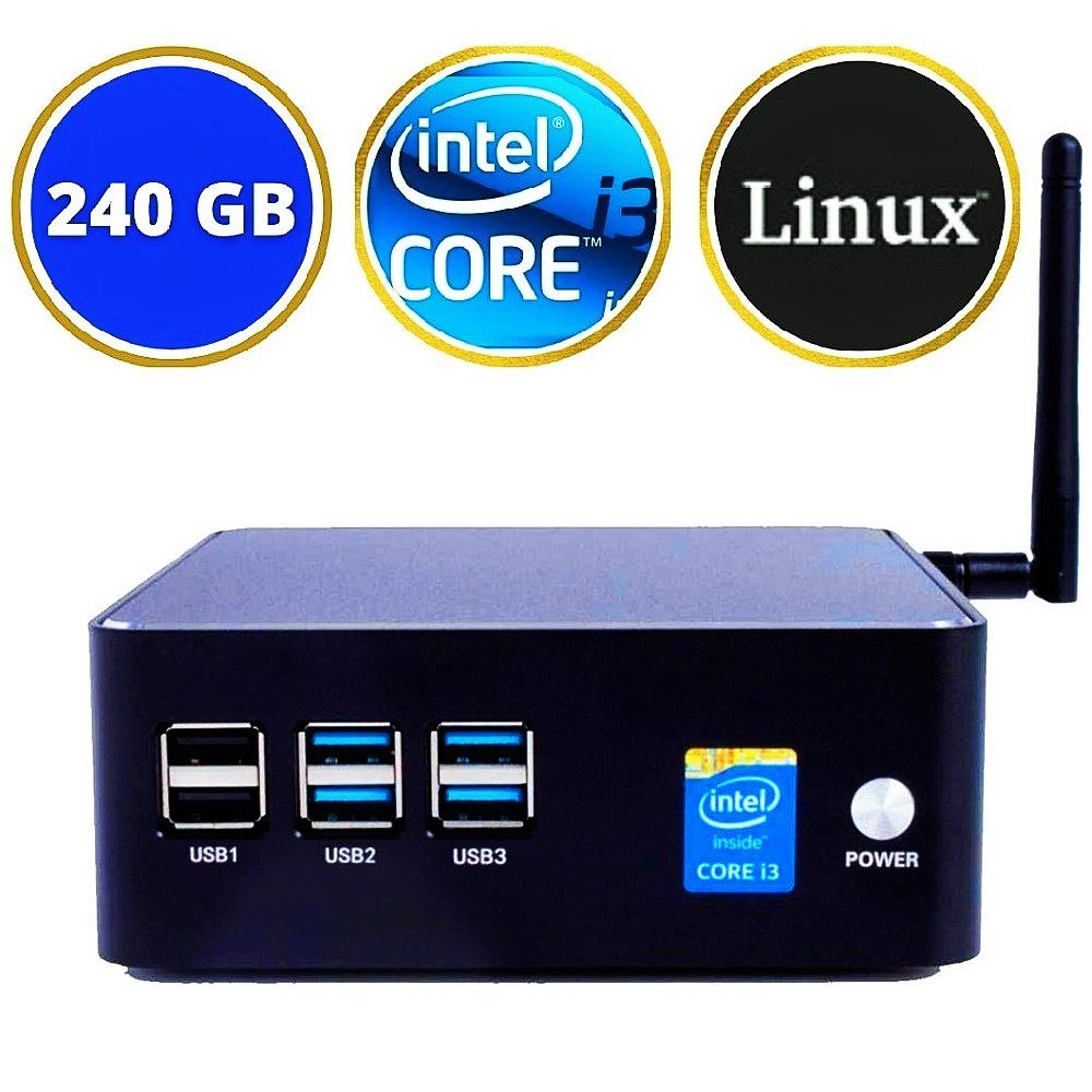 Mini PC NUC Intel Core i3-4010U, 4GB , 240 SSD e Linux - Everex