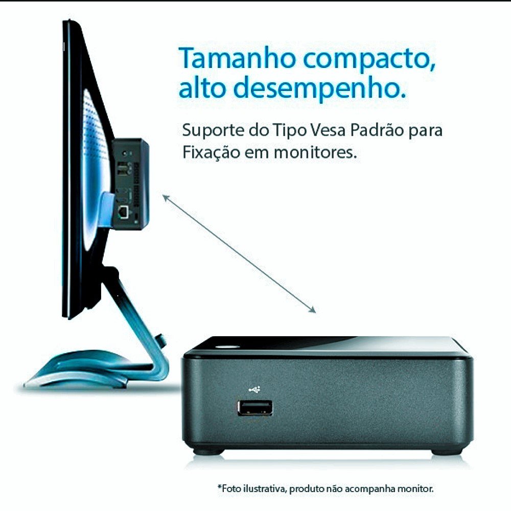 Mini PC NUC Intel Core i3-4010U, 4GB , 240 SSD e Linux - Everex