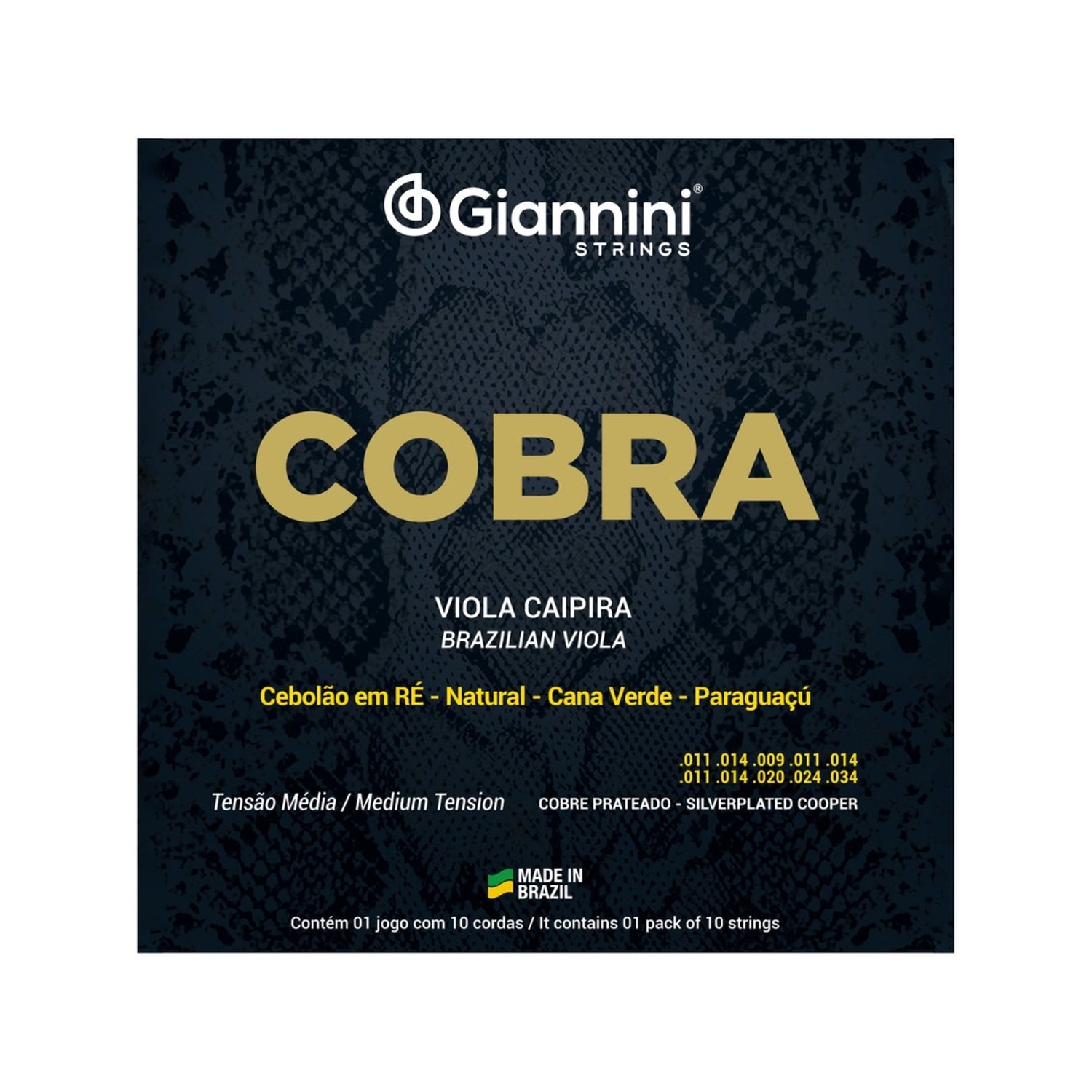Encordoamento Viola Giannini Cobre Prateado Media Gesvm