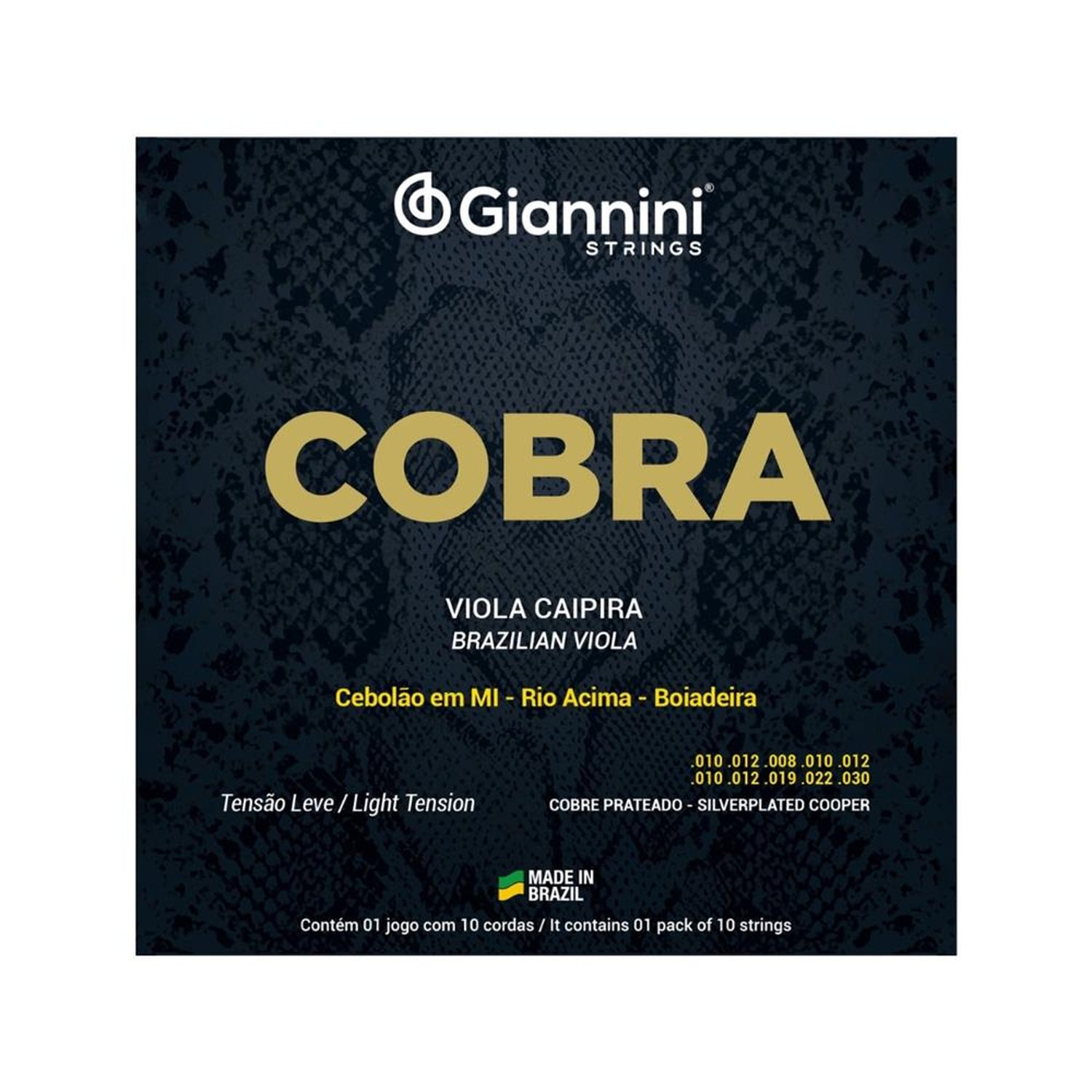 Encordoamento Viola Giannini Cobre Prateado Leve Gesvl