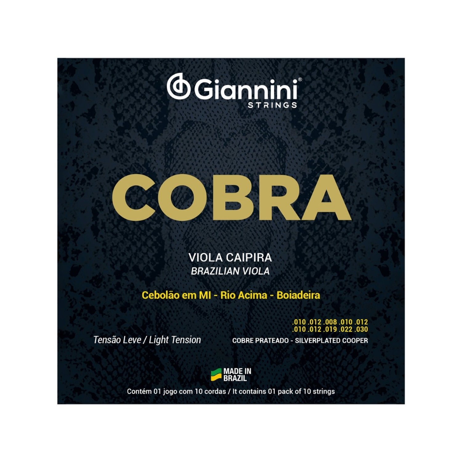 Encordoamento Viola Giannini Cobre Prateado Leve Gesvl